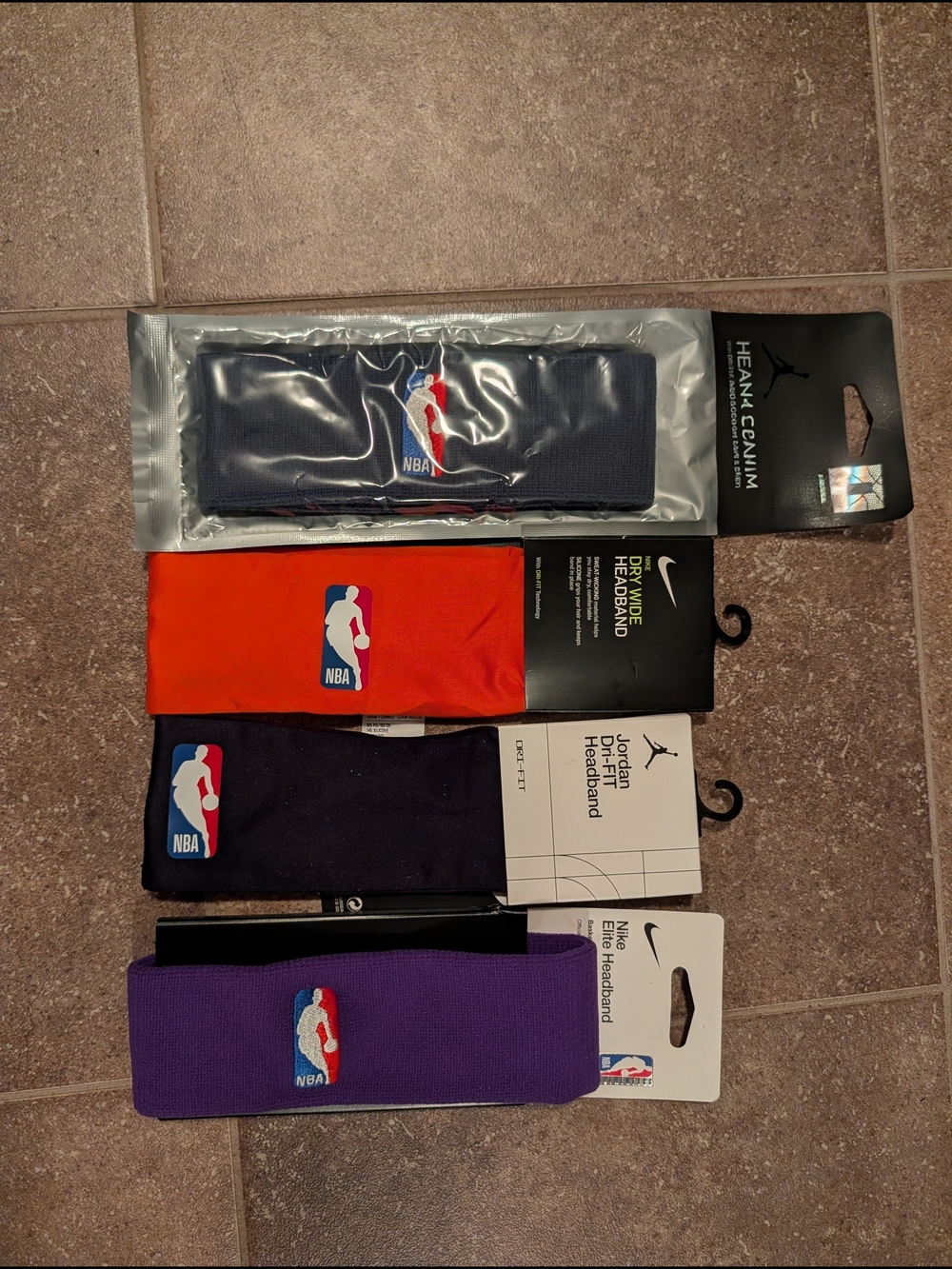 Nike NBA Headband Pack - Navy, Orange, Black, Purple